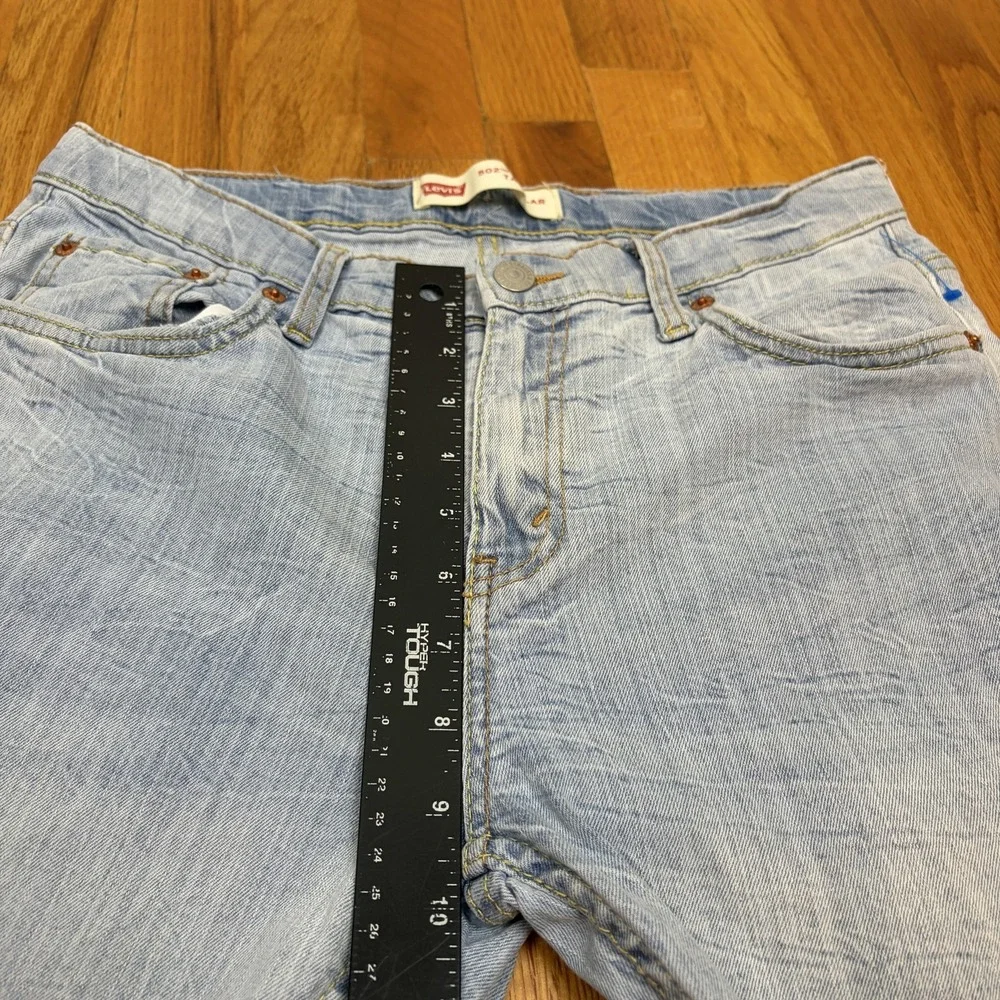 Levis 502 Jeans Mens 29x31 Light Wash Regular Taper Denim Stretch‎ Pants